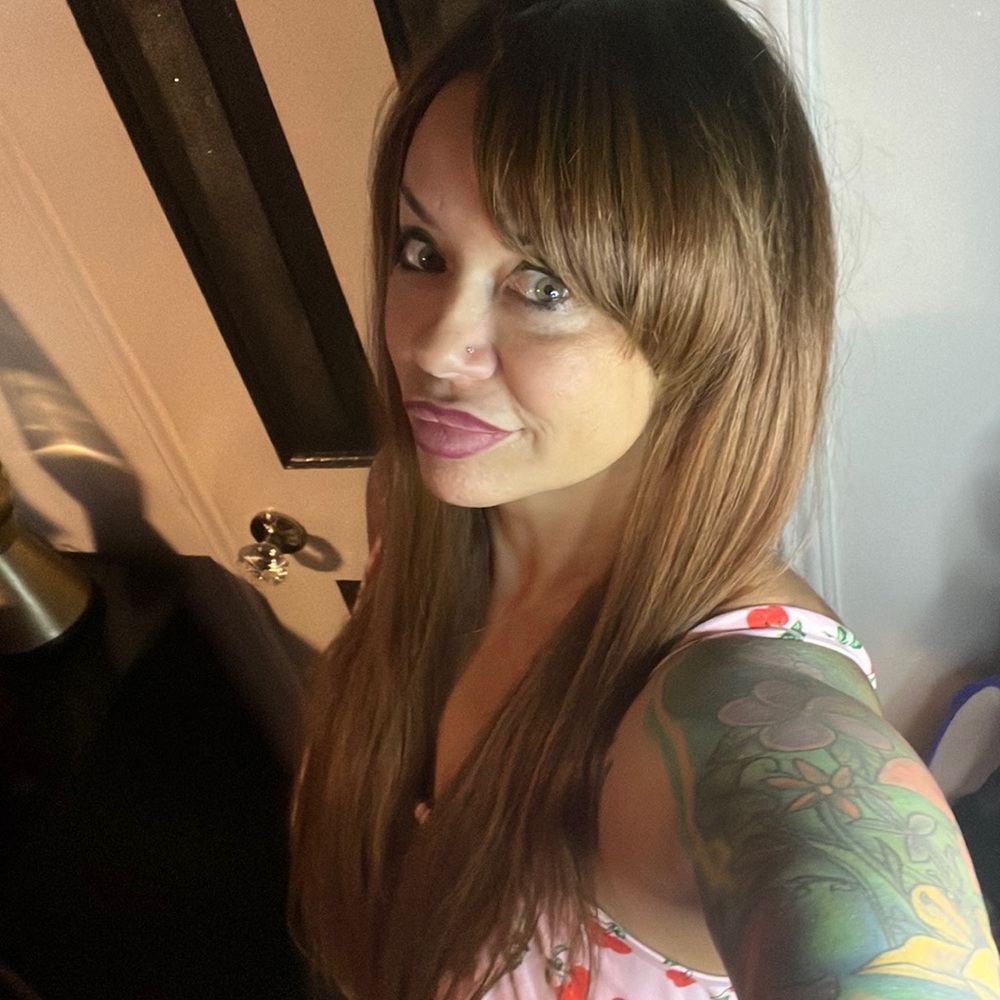 Wig-Long straight brown with bangs